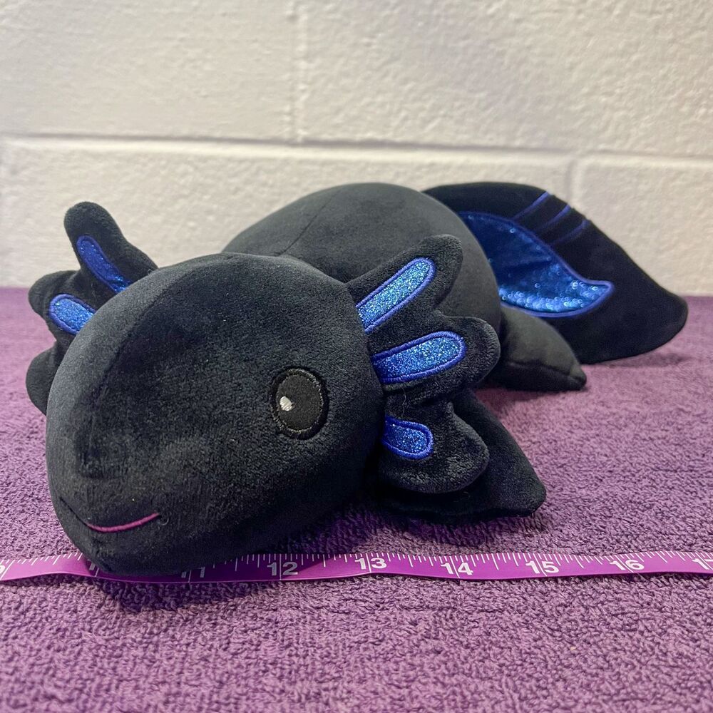 Fiesta Snuggles Black Axolotl Plush Blue Glitter 10.5" A08166 Stuffed ESSA Cute